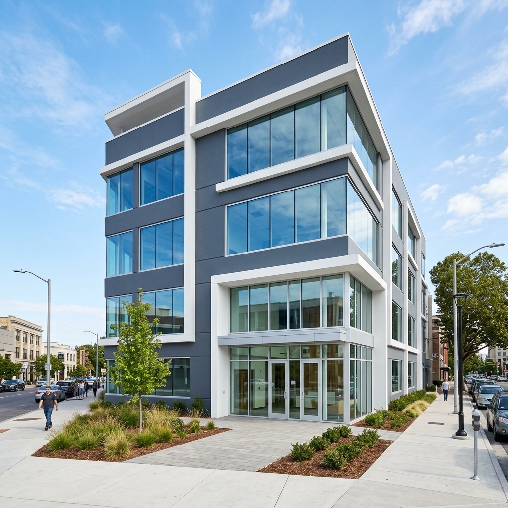 Commercial painting - professional office building exterior