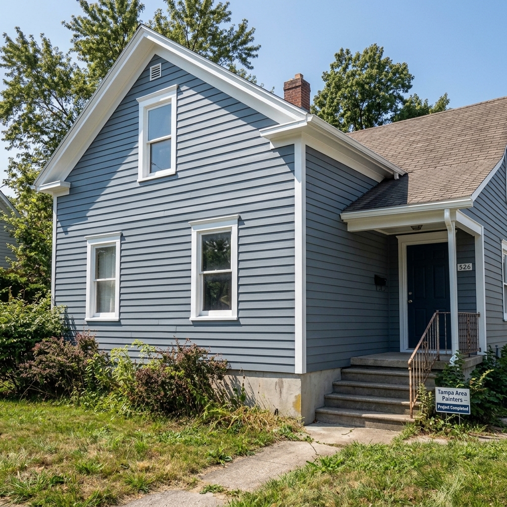 House exterior siding after professional painting